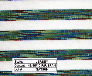 Jersey poly rayon spandex Multi Color Stripe 1/2''